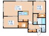 エアフォルク学園前 2LDKの間取り