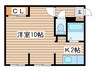 エスペラント 1Kの間取り