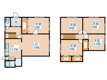 間取図 西野3-9貸家（テラスハウス）