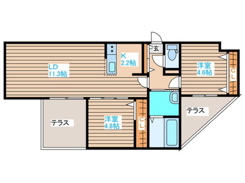 間取図 フォレスタ大谷地