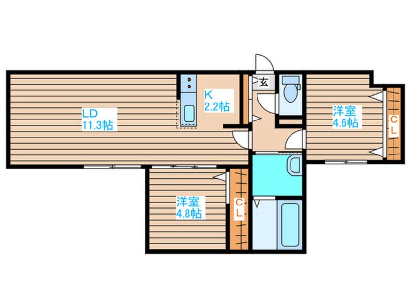 間取図 フォレスタ大谷地