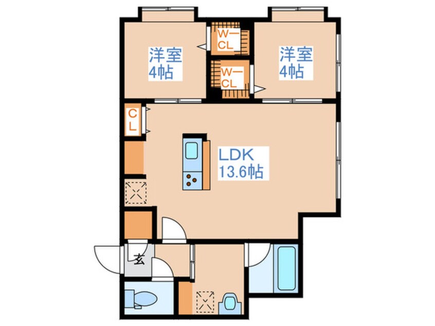 間取図 ラメール南平岸