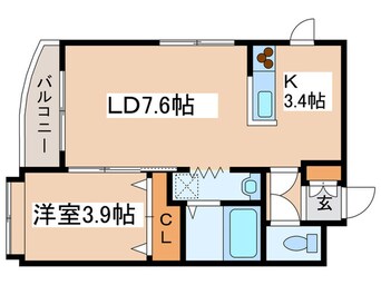 間取図 クラ－ジュ豊平公園Ⅱ