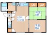 ドルフィン２７Ａ 2LDKの間取り