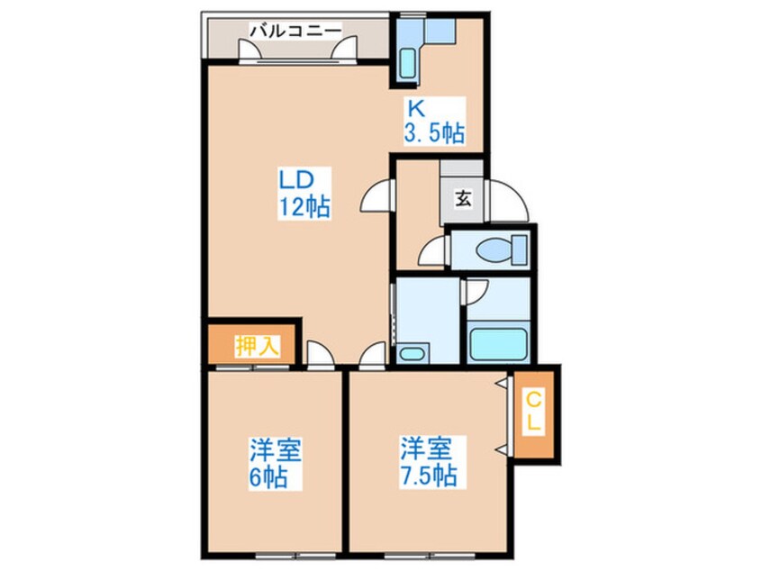 間取図 西野パ－クマンションＡ