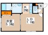 グランドサクセス月寒中央 1LDKの間取り