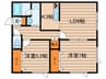コ－ポ若葉３ 2LDKの間取り