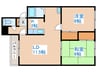 ハイドパ－ク 2LDKの間取り