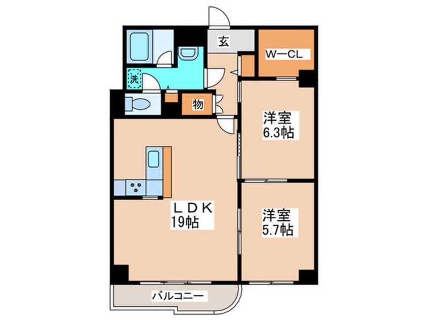 間取図 北円山シャトー桂和