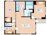 レスツオン山の手 2LDKの間取り