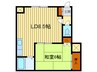 コ－ポおおさき 1DKの間取り