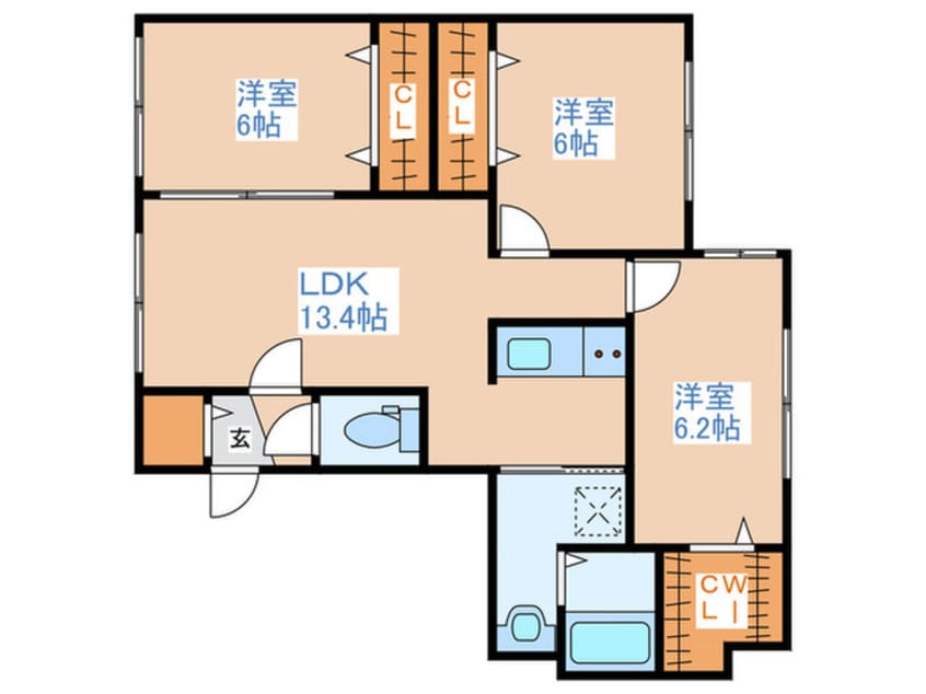 間取図 グランメールS34