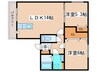 グラネージュ　ヤマハナ 2LDKの間取り
