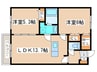 グラネージュ　ヤマハナ 2LDKの間取り