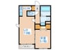 Atlantis Hassamu 1LDKの間取り