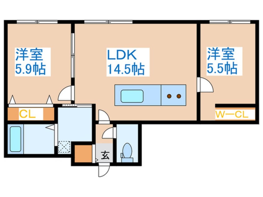 間取図 CreaResidence発寒南