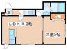 キャステル南郷 1LDKの間取り