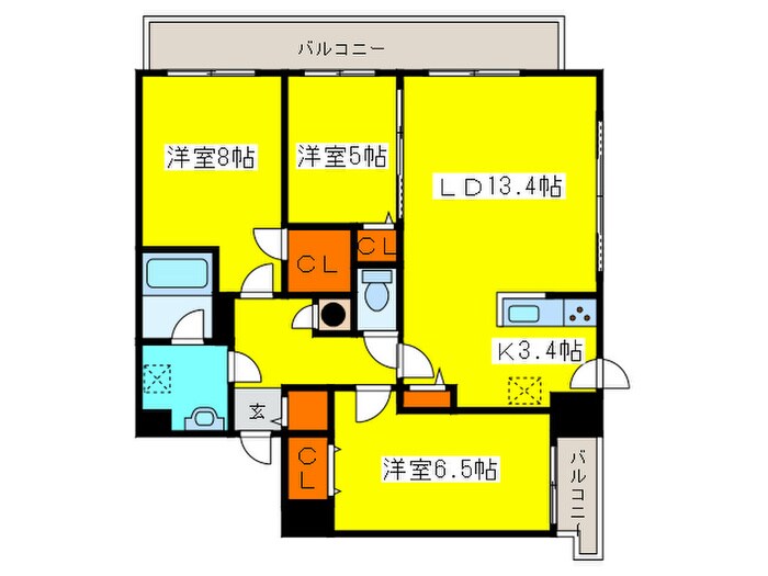 間取り図 レジディア南一条イースト