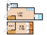 グランパレ 1LDKの間取り