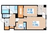 プライムメゾン南２条 1LDKの間取り