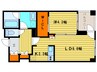 プライムメゾン南２条 1LDKの間取り