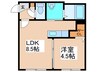 インフィニティ美園 1LDKの間取り