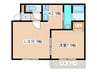 クラリス菊水Ⅴ 1LDKの間取り