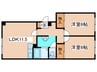 アルファコスモ伏古公園 2LDKの間取り
