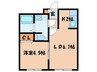 クレエボヌ－ル 1LDKの間取り