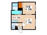 Ｒｅｎｔ北３４条 1LDKの間取り