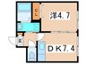 ビンゴファ－スト 1DKの間取り