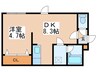 ソレイユハイム山鼻 1DKの間取り