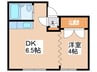 ニュ－シャト－幾島 1DKの間取り