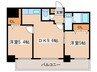 グレイスコ－ト円山北 2DKの間取り