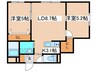 Encore北27条 2LDKの間取り