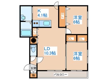 間取図 グランメ－ルＣａｌｍ