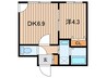 セレッソ北円山 1DKの間取り