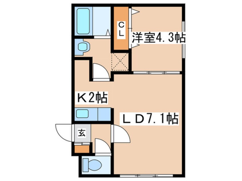 間取図 ル－エ北円山