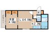 ル－エ北円山 1LDKの間取り