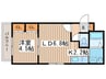 ル－エ北円山 1LDKの間取り