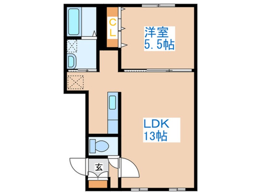 間取図 グランメ－ル西町北Ｂ