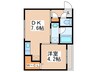 Cherisis南６条 1DKの間取り