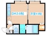 シングルコ－ト宮の森 1DKの間取り