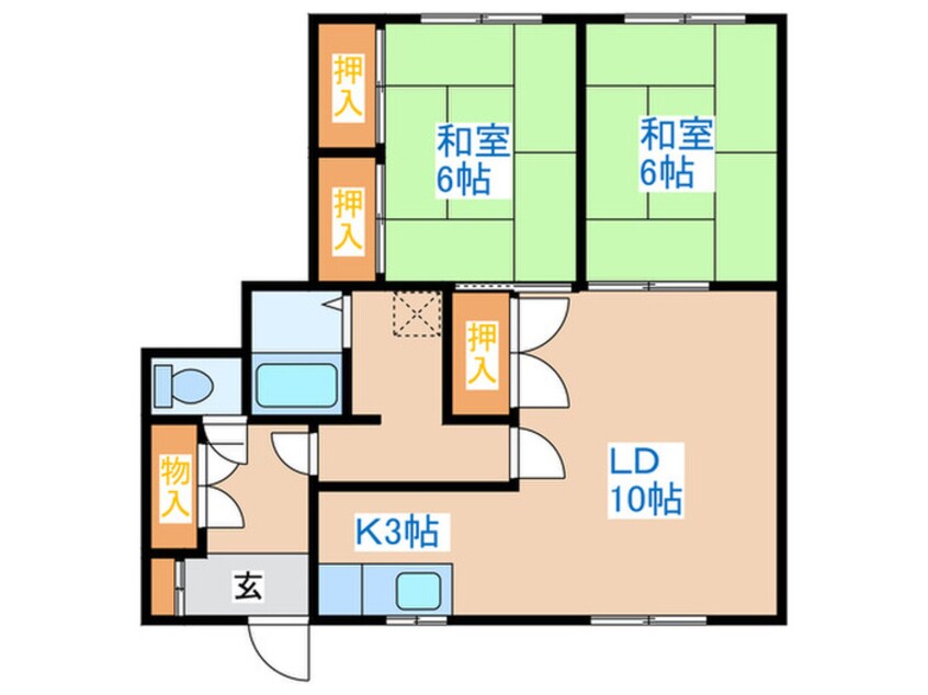 間取図 コーポしずかＢ