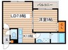 アルネ美園 1LDKの間取り