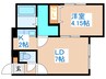 グランフォレスト 1LDKの間取り