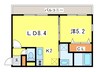 そふぃお－ね円山北２条 1LDKの間取り