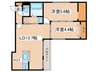 グランスカイ 2LDKの間取り