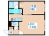 リリオ行啓通 1LDKの間取り