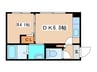 ハレイワコ－ト 1DKの間取り
